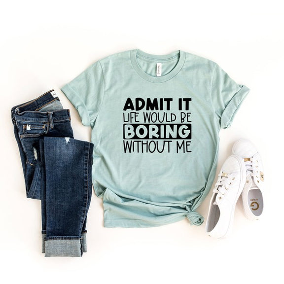 Admit It Short Sleeve Graphic Tee graphic t-shirt Seafoam XS 