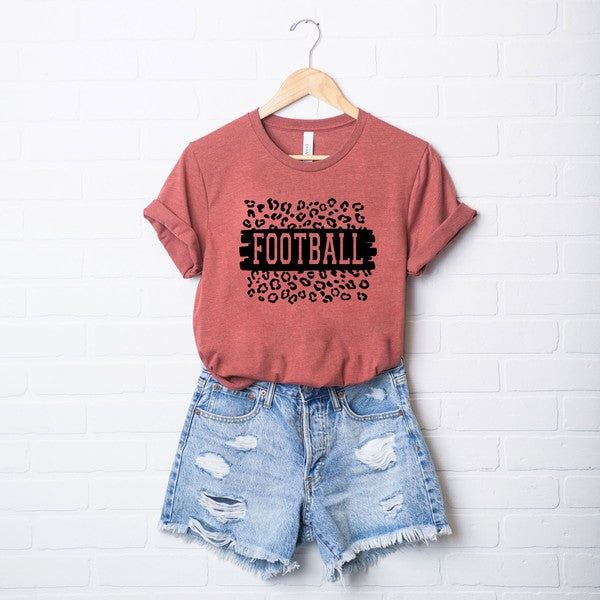 Football Leopard Short Sleeve Graphic Tee graphic t-shirt Rust XS 