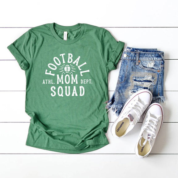 Football Mom Squad Short Sleeve Graphic Tee graphic t-shirt Grass XS 