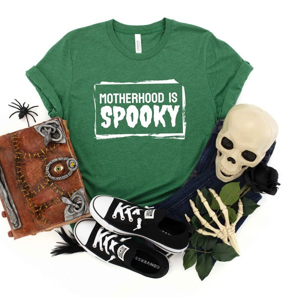 Motherhood Is Spooky Short Sleeve Graphic Tee graphic t-shirt Grass XS 