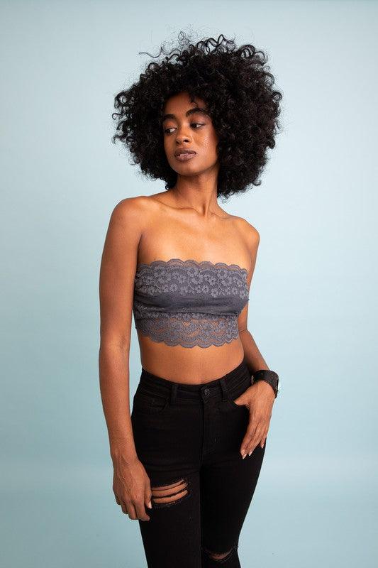 Wide Lace Bandeau - Three Mad Hatters Mercantile 
