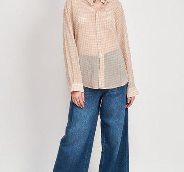 Boyfriend Button-Up Flannel – Lightweight & Sheer Layers