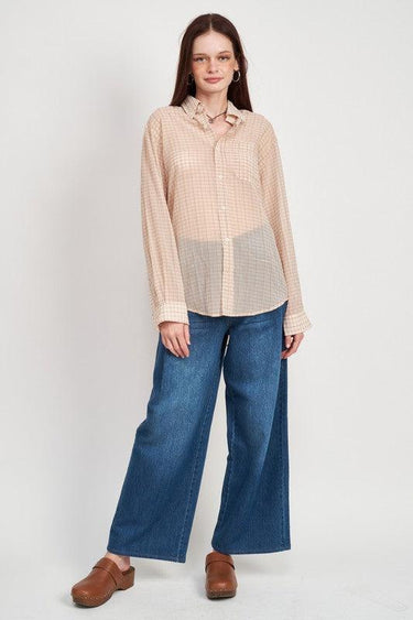 Boyfriend Button-Up Flannel – Lightweight & Sheer Layers
