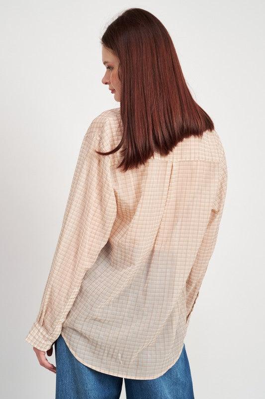 Boyfriend Button-Up Flannel – Lightweight & Sheer Layers Long Sleeve Shirt