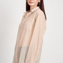 Boyfriend Button-Up Flannel – Lightweight & Sheer Layers