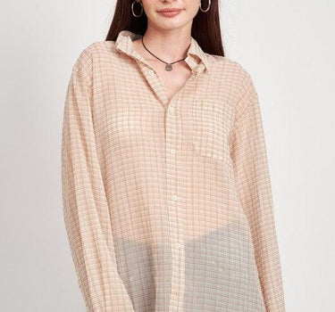 Boyfriend Button-Up Flannel – Lightweight & Sheer Layers