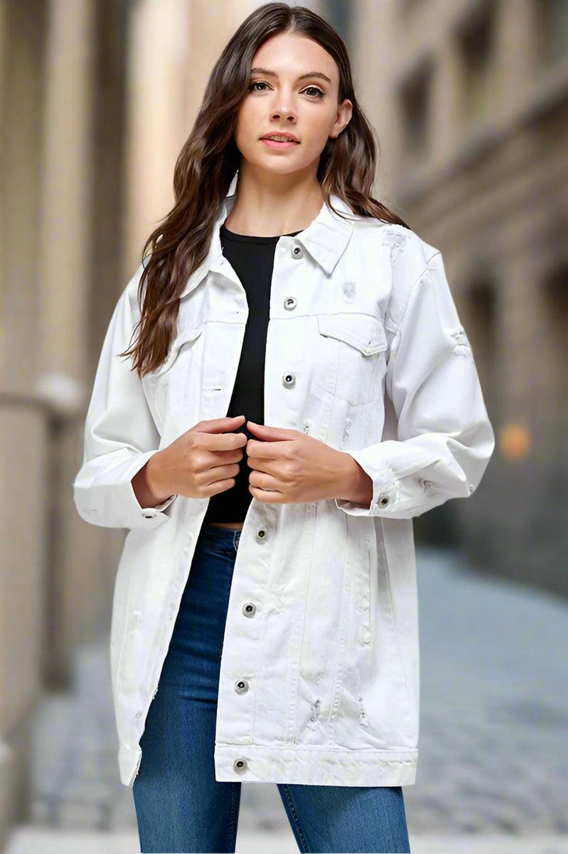 The Original Blue Age Long Denim Jacket - Three Mad Hatters Mercantile 