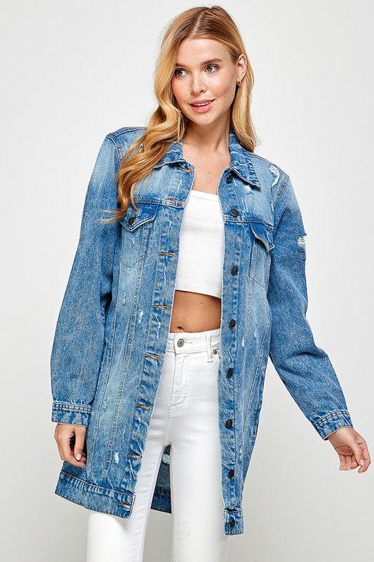 The Original Blue Age Long Denim Jacket - Three Mad Hatters Mercantile 