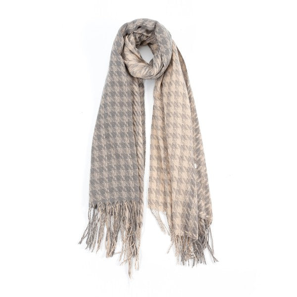 HOUNDSTOOTH TWO TONED FASHION SCARF Scarf BDBD/GREY Os 