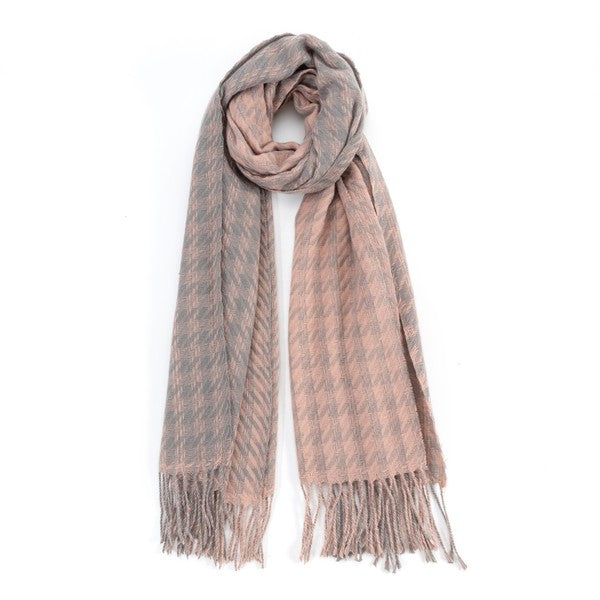 HOUNDSTOOTH TWO TONED FASHION SCARF Scarf LRLR/PINK Os 