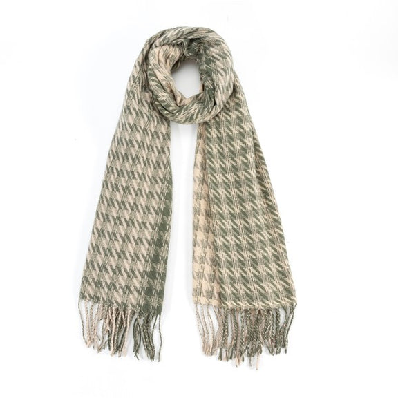 HOUNDSTOOTH TWO TONED FASHION SCARF Scarf SAGE Os 