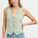 RISEN V Neck Button Down Vest