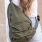 Oversized Canvas Sling Oversized Canvas Sling Bag Olive OneSize 