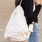 Oversized Canvas Sling Oversized Canvas Sling Bag Cream OneSize 