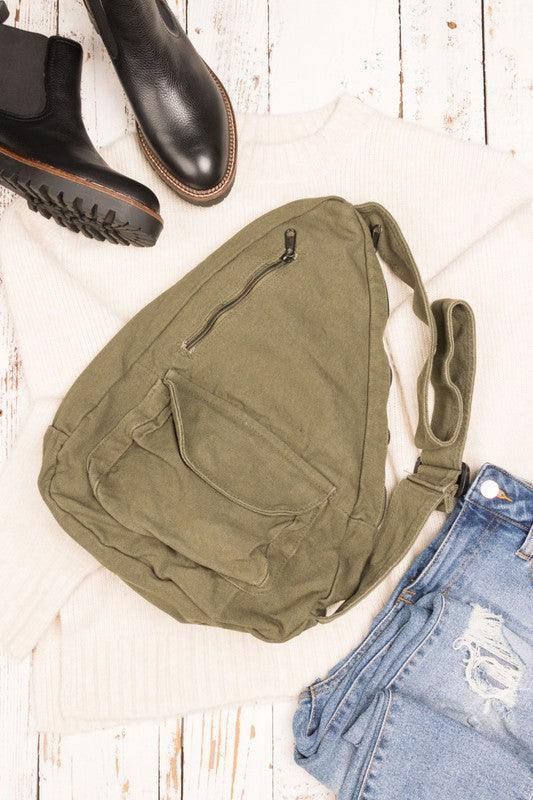 Oversized Canvas Sling - Three Mad Hatters Mercantile 