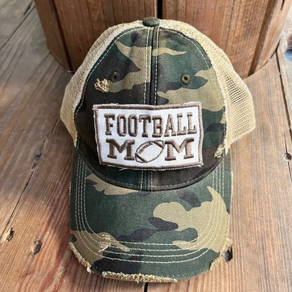 Football Mom Hat Cap As shown One Size 