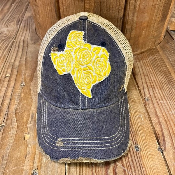 Texas Rose Hat Cap As shown One Size 