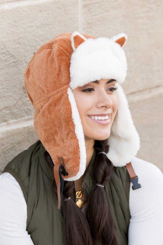 Purrfectly Cozy Kitten Ear Trapper Hat Trapper Hat Camel OneSize 