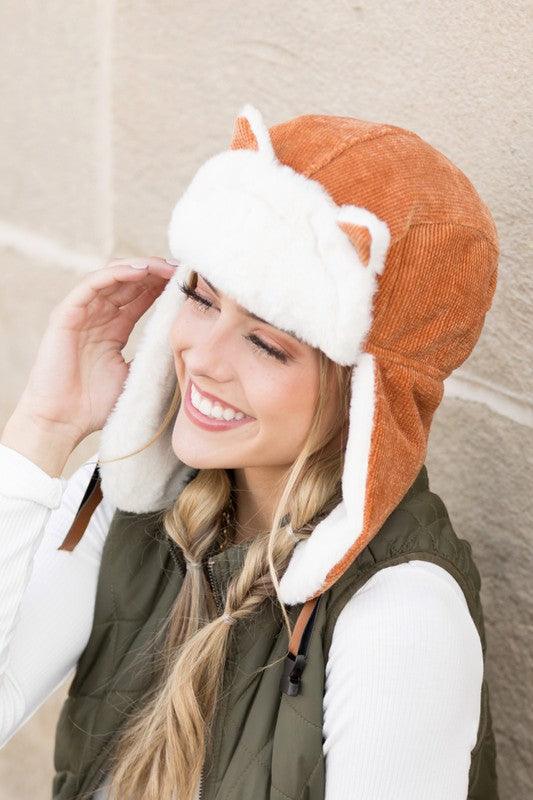 Purrfectly Cozy Kitten Ear Trapper Hat - Three Mad Hatters Mercantile 