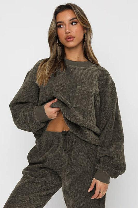 Western Luxe: Corduroy 2-Piece Set - Three Mad Hatters Mercantile 