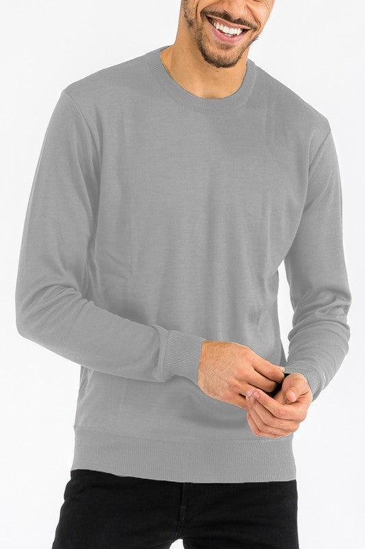 Solid Color Round Neck Sweater - Three Mad Hatters Mercantile 