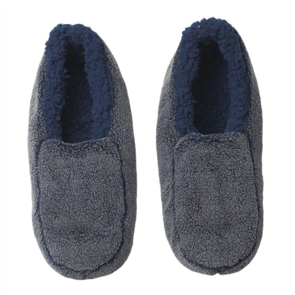 Sherpa Blue - Men's Cozy Sherpa House Slippers  blue M 