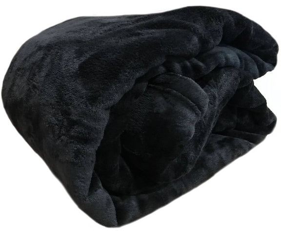 Black Super Soft Cozy Bed Throw Flannel Blanket    