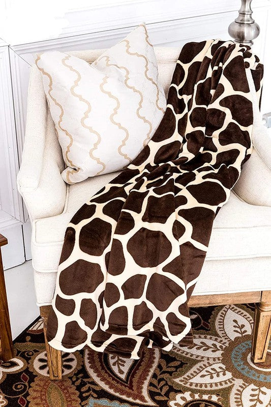 Giraffe Super Soft Cozy Bed Throw Flannel Blanket Throw Blankets As Shown King 