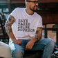 Save Water Drink Bourbon Crew Neck Mens Tee Mens Graphic T-Shirt White 2X 