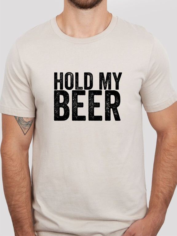 Hold My Beer Neck Softstyle Tee  Natural S 