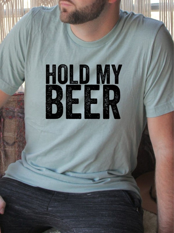 Hold My Beer Neck Softstyle Tee  Heather Deep Teal S 