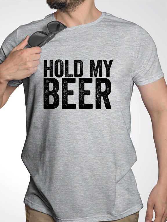 Hold My Beer Neck Softstyle Tee  Oxford L 