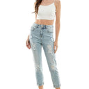 Destructed Cuffed Boyfriend Jean