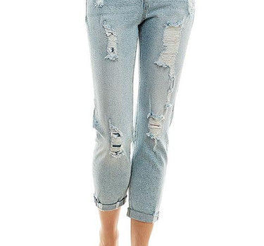 Destructed Cuffed Boyfriend Jean