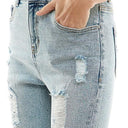 Destructed Cuffed Boyfriend Jean