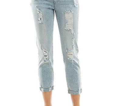 Destructed Cuffed Boyfriend Jean