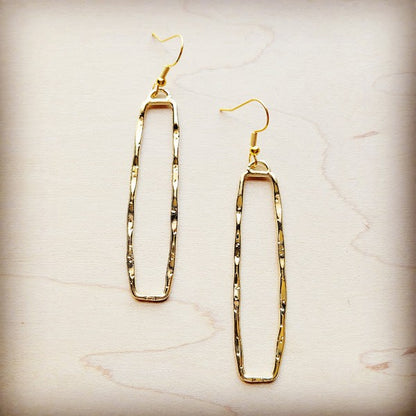 Golden Rectangle Dangle Earrings Gold Earrings gold 1 