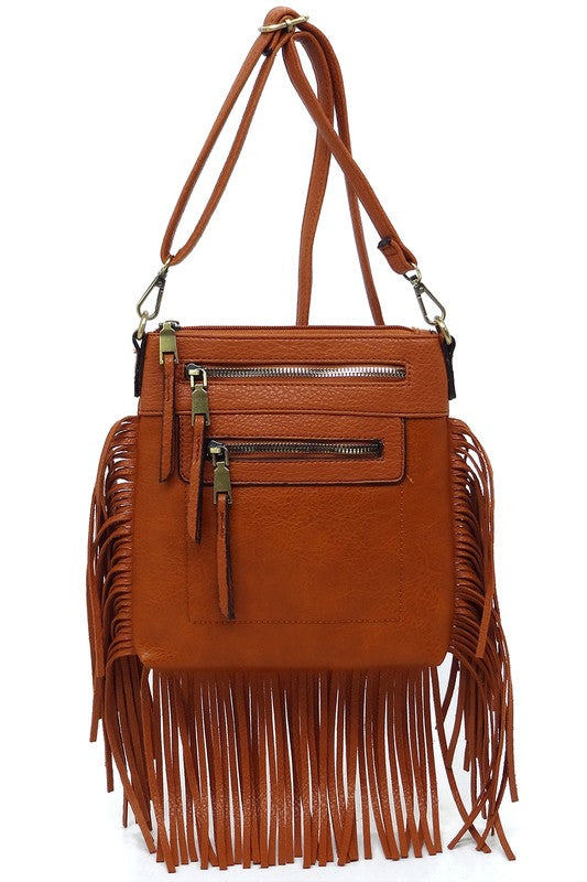 Western Fringe Crossbody Bag handbag Brown one 