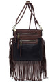 Western Fringe Crossbody Bag handbag BLACK one 