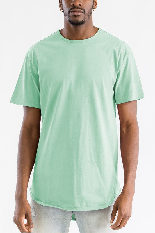 Extended Scallop Round Neck Tshirt Mens T-shirt JADE S 