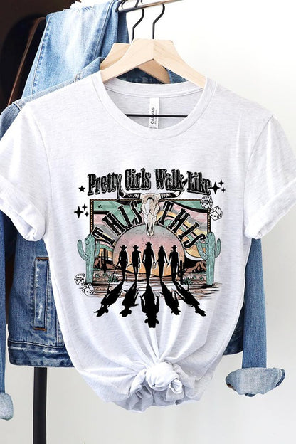 SHORT SLEEVE TEE Pretty Girls Walk Like This T- Shirt ASH S 