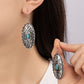 BOHO OVAL DROP EARRINGS WITH TURQUOISE STONE Earrings   