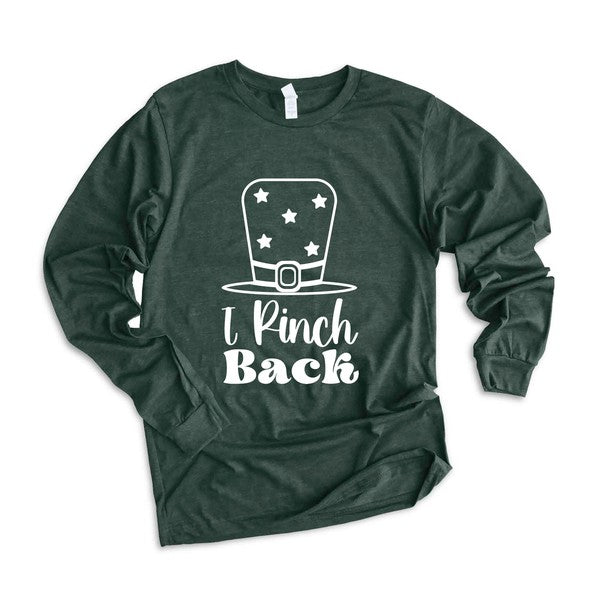 I Pinch Back Hat Long Sleeve Graphic Tee Womens SPD T-shirt Forest XS 