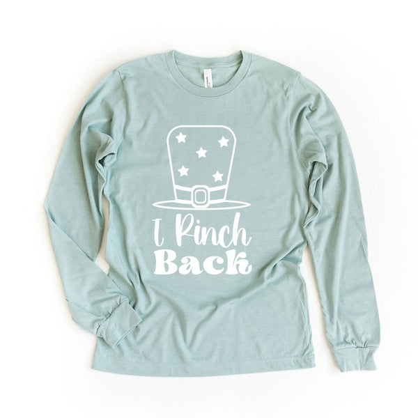 I Pinch Back Hat Long Sleeve Graphic Tee Womens SPD T-shirt Seafoam XS 