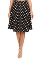 Polka dot print, knee length skirt Midi Skirt Black S 