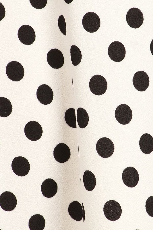 Polka dot print, knee length skirt Midi Skirt   