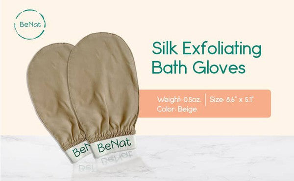 Silk Exfoliating Bath Gloves -Soft Silk Exfoliating Gloves   