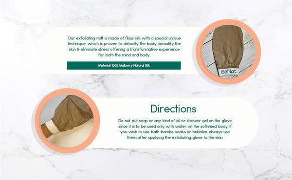 Silk Exfoliating Bath Gloves -Raw Silk - Three Mad Hatters Mercantile 