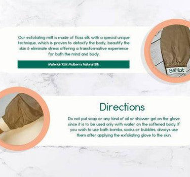 Silk Exfoliating Bath Gloves -Raw Silk