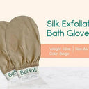 Silk Exfoliating Bath Gloves -Raw Silk